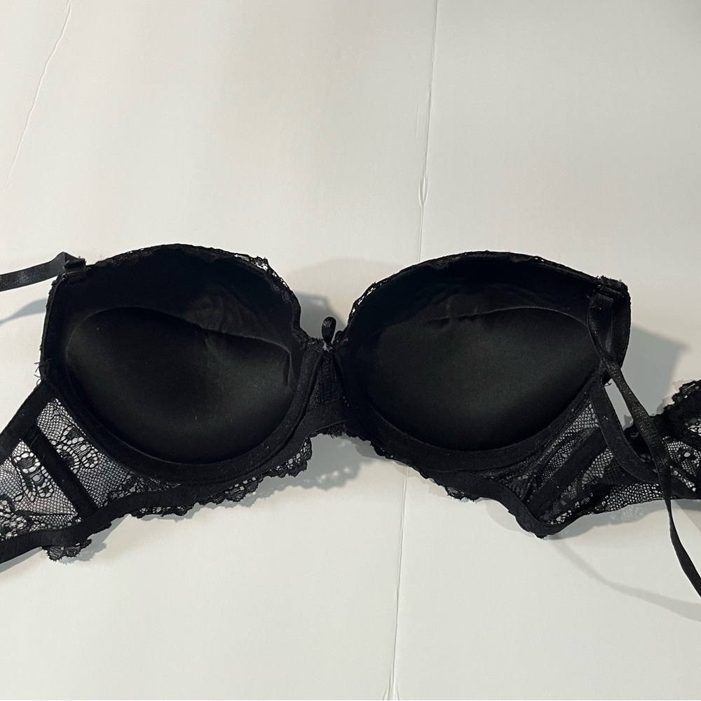 Lace Push-Up Bra with Underwire - Black - Picture 5 of 5